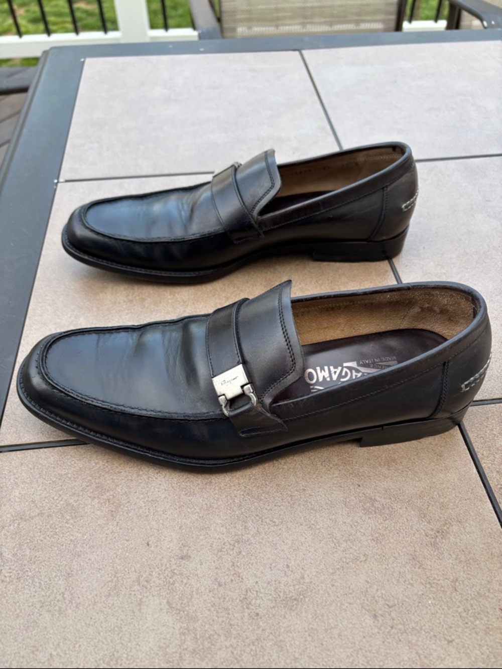 Salvatore Ferragamo Men’s Black Leather Bit Loafers-7.5-AMAZING!